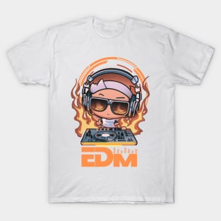 EDM Rose DJ Tee! Orange/Rose T-Shirt